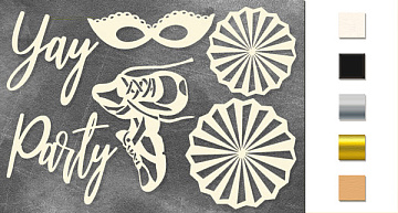 Chipboard embellishments set, "Party girl 1"