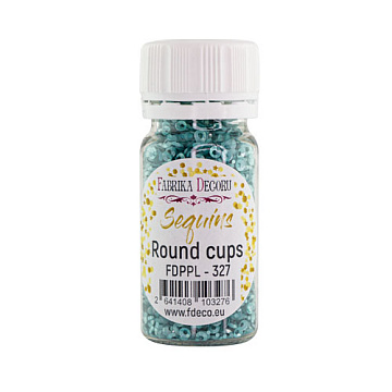 Sequins Round cups, turquoise, #327