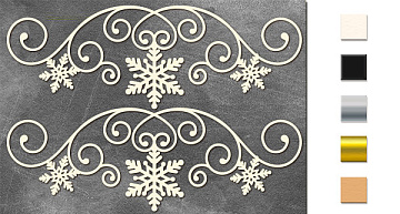 Chipboard embellishments set, Snowflake border #625