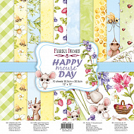набор двусторонней скрапбумаги happy mouse day 30,5x30,5см, 10 листов