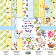 Double-sided scrapbooking paper set Happy mouse day 12"x12" 10 sheets