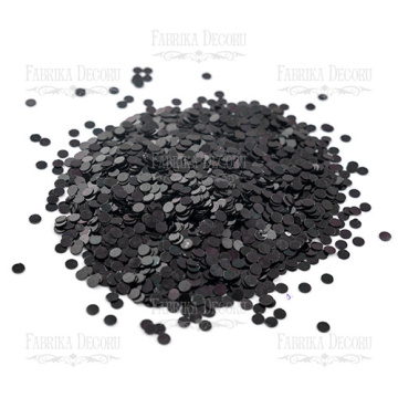 Sequins Round flat, black, #401 - 2