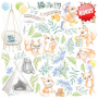 Double-sided scrapbooking paper set Funny fox boy 8"x8", 10 sheets - 11