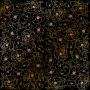 Arkusz papieru jednostronnego wytłaczanego złotą folią, wzór  Złoty Pion, Czarny, 30,5x30,5cm 