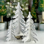 Drewniany zestaw DIY do kreatywności i kolorowania, kompozycja świąteczna Choinki w śniegu, #027
