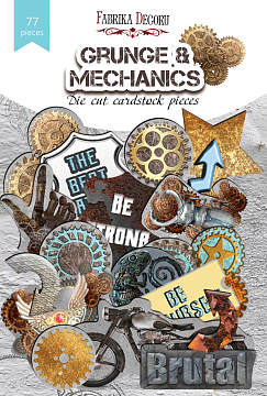 Zestaw wycinanek, kolekcja Grunge&Mechanics 77 szt
