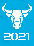 Stencil for crafts 15x20cm "Symbol of the year 2021" #334