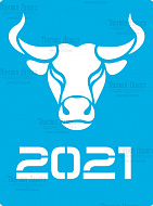 трафарет многоразовый 15x20см символ года 2021 #334 фабрика декору