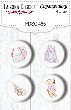 Set of 4pcs flair buttons for scrabooking Funny fox girl #485