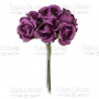 Rose flowers, color Blackberry, 6pcs