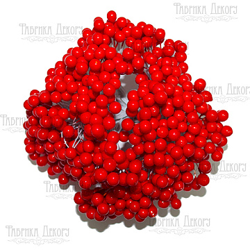 Set of lacquer guelder rose berries, Red, 20pcs
