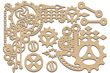 Set of MDF ornaments for decoration #179