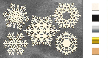 Spanplatten-Set "Schneeflocken 4" #039