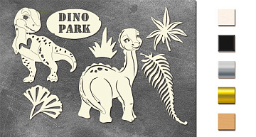 Chipboard embellishments set, Dinosauria #681