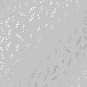 Blatt aus einseitigem Papier mit Silberfolienprägung, Muster Silberfedergrau 12"x12"
