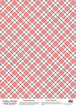 Deco vellum colored sheet Red and white rhombuses, A3 (11,7" х 16,5")