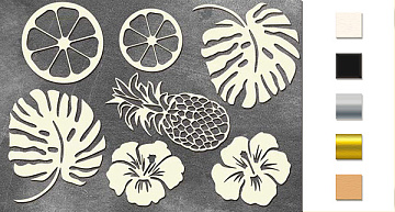 Chipboard embellishments set, "Tropical paradise" #149