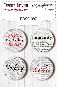 Set of 4pcs flair buttons for scrabooking #087