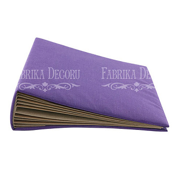 Blank album with a soft fabric cover Violet kraft 20сm х 20сm
