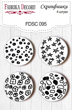 Set of 4pcs flair buttons for scrabooking #095