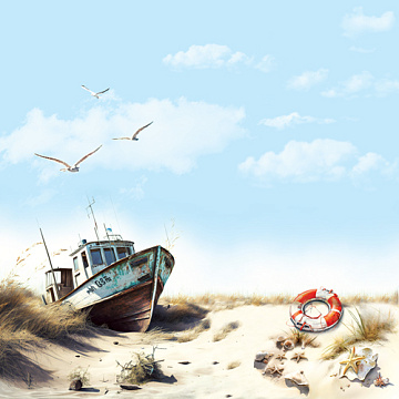 Sheet of double-sided paper for scrapbooking Sea of dreams #1126-1 30,5х30,5