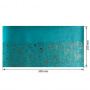 Skóra PU do oprawiania ze złotym tłoczeniem, wzór Golden Pion Turquoise, 50cm x 25cm 