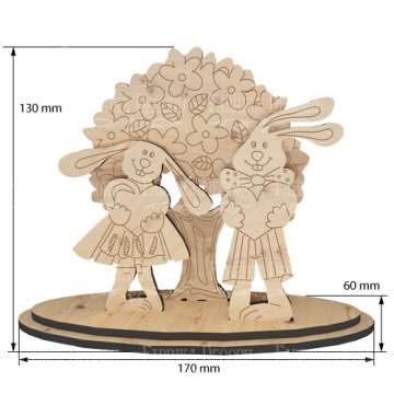 Blank for decoration #369 Bunnies in love #1 - 2 Blank for decoration #369 Bunnies in love #1 - 2