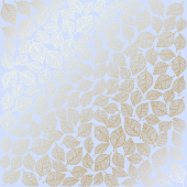 лист односторонней бумаги с фольгированием, дизайн golden leaves mini, purple, 30,5см х 30,5см