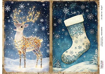 Decoupage card «Christmas Tale» #000816, 21cm x 29,7cm