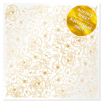 Acetate sheet with golden pattern Golden Pion 12"x12"