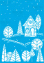 Stencil for crafts 15x20cm "Winter landscape" #200