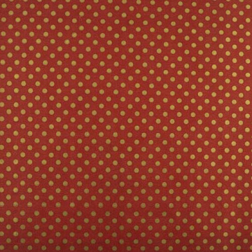 Arkusz kraft papieru z wzorem "Złoty groszek na czerwonym tle"