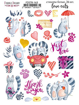 Set of stickers 26 pcs Love cats #163