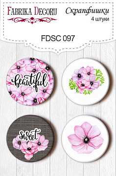 Set of 4pcs flair buttons for scrabooking #097