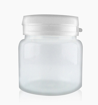 Plastic Jar 50ml, transparent, with white cap