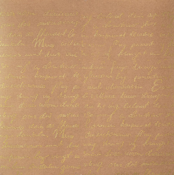 Kraft paper sheet 12"x12" Gold text