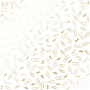 Sheet of single-sided paper with gold foil embossing, pattern Golden Drawing pins and paperclips, color White