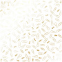 Sheet of single-sided paper with gold foil embossing, pattern Golden Drawing pins and paperclips, color White