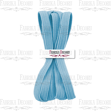Elastic flat cord, color light blue
