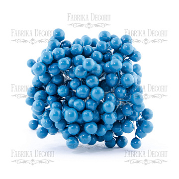 Set of lacquer berries guelder rose Bright blue, 20pcs