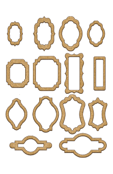 Set of MDF ornaments for decoration #138