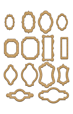 set of mdf elements for decorating #138