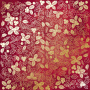 Sheet of single-sided paper with gold foil embossing, pattern "Golden Winterberries Burgundy aquarelle"