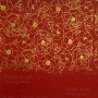 Piece of PU leather for bookbinding with gold pattern Golden Pion Wine red, 50cm x 25cm - 1