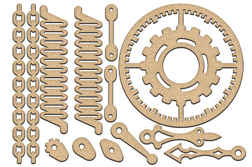 Set of MDF ornaments for decoration #183