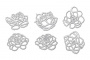 Набор чипбордов Суккуленты 10х15 см #593