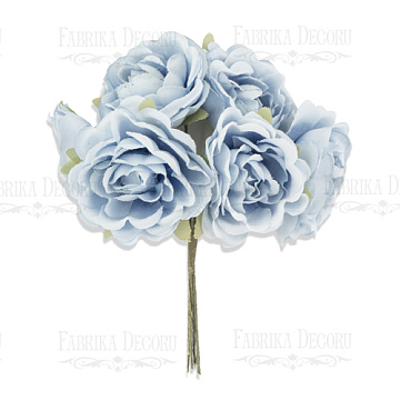  Bouquet of peonies light blue, 6pcs
