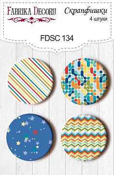 Set of 4pcs flair buttons for scrabooking "Space" #134
