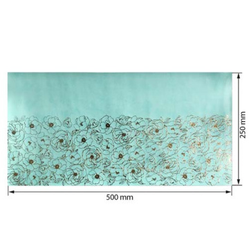 Piece of PU leather for bookbinding with gold pattern Golden Pion Mint, 50cm x 25cm - 2