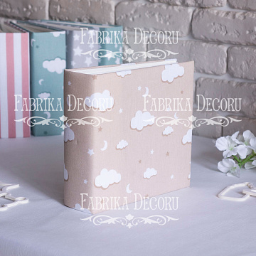 Blank album with a soft fabric cover Beige clouds 20cm х 20cm